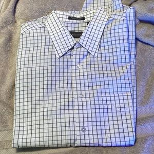 Van Heusen Long sleeve white and black button down dress shirt